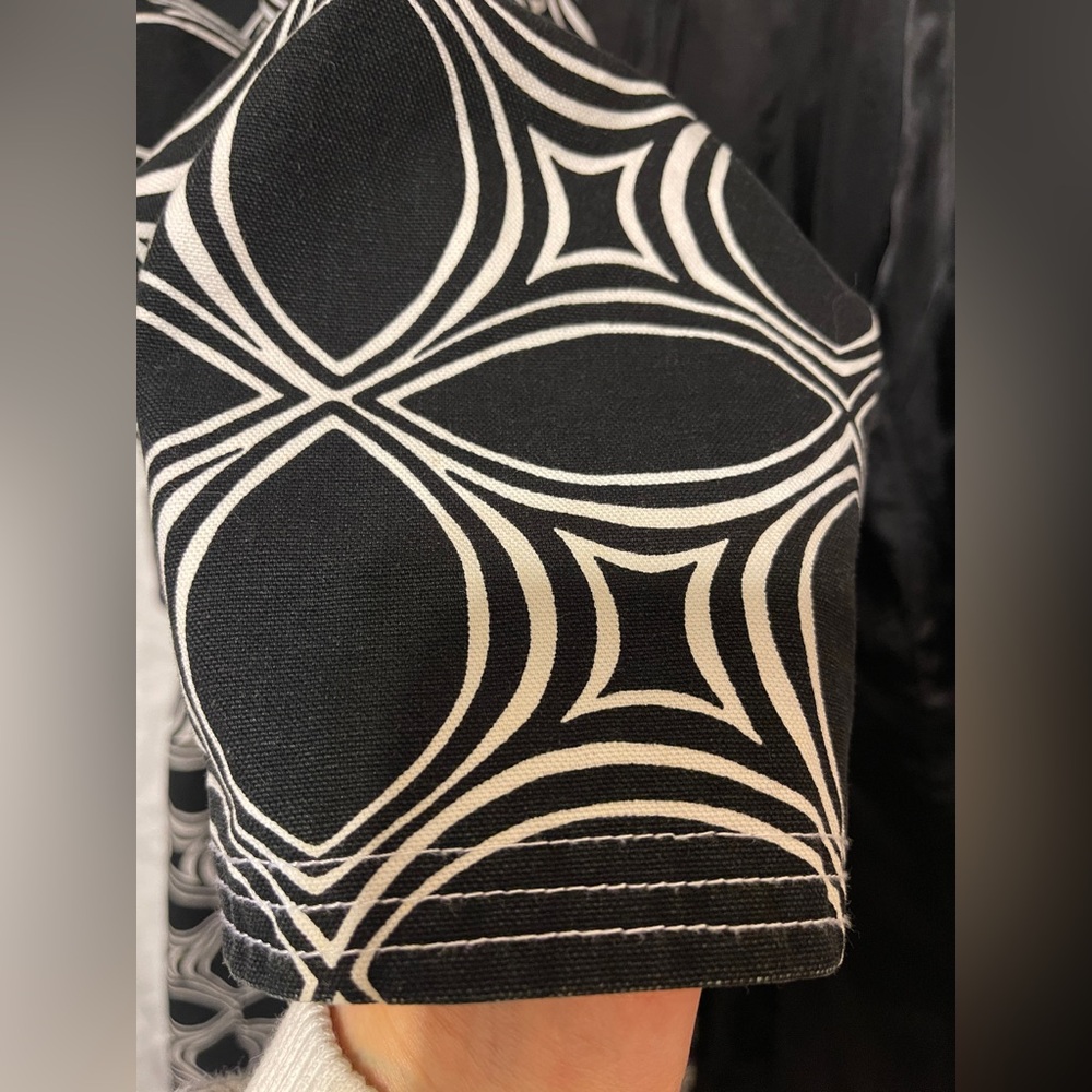 Banana Republic Black and White Geometric Trench Coat W L, Spring/Summer/Fall - Picture 10 of 10
